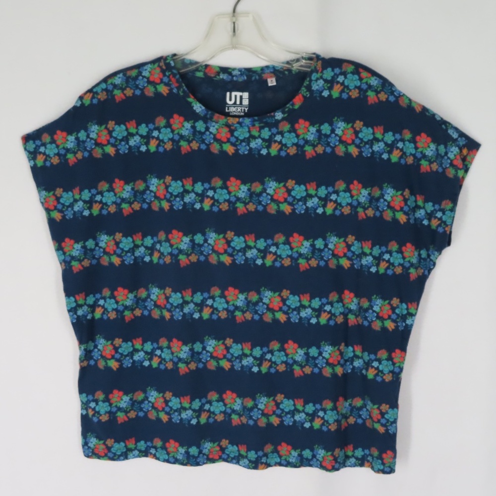 Uniqlo Liberty London Boxy Tee Floral Stripes M